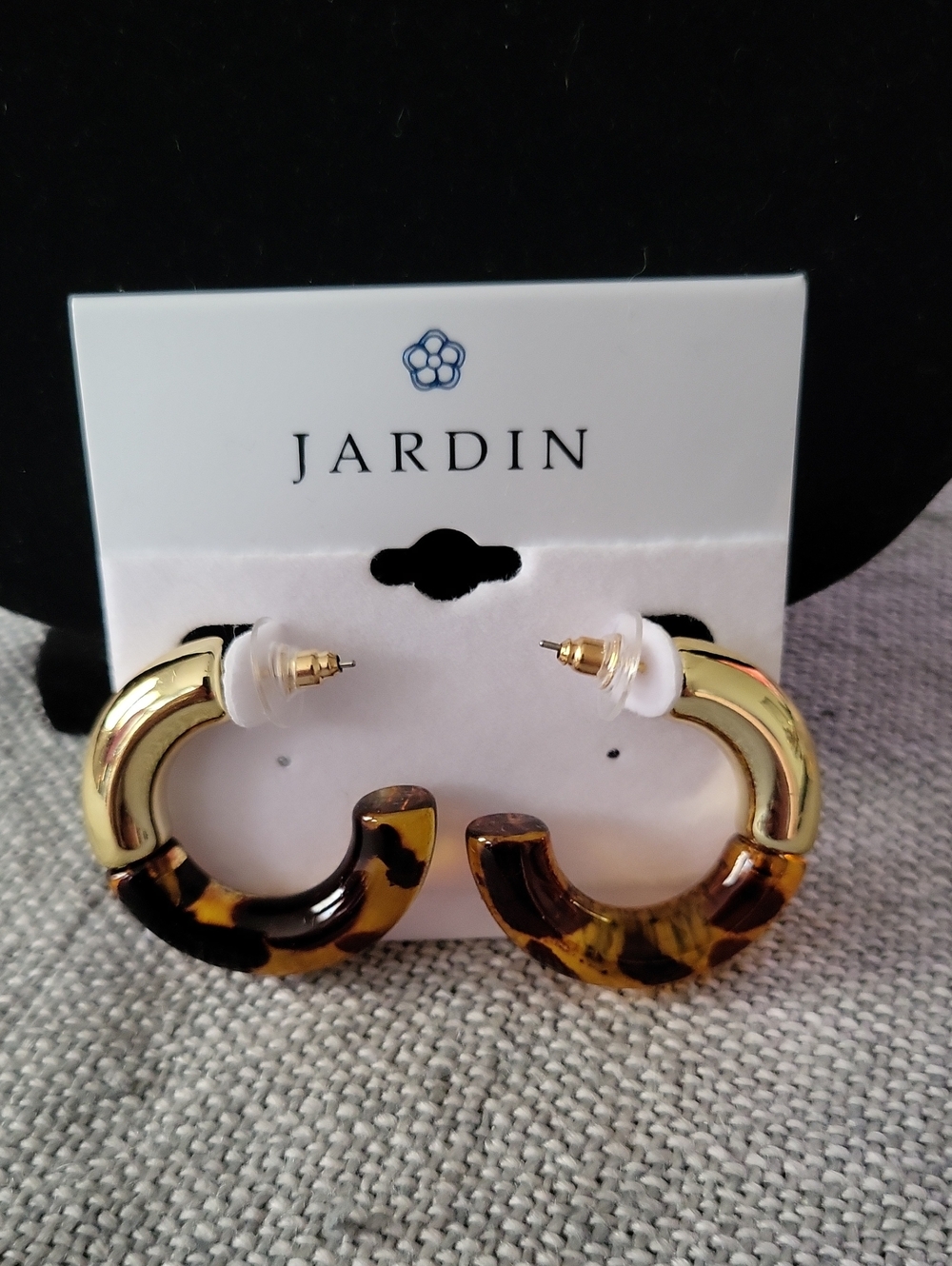 Jardin Gold & Tortoiseshell Hoop Earrings - Brown